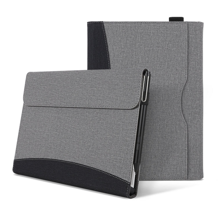 For Microsoft Surface Pro 7 / 6 / 5 / 4 Cloth Texture Stitching Leather Tablet Case(Black Grey) - Others by PMC TechLife | Online Shopping South Africa | PMC TechLife | Buy Now Pay Later Mobicred