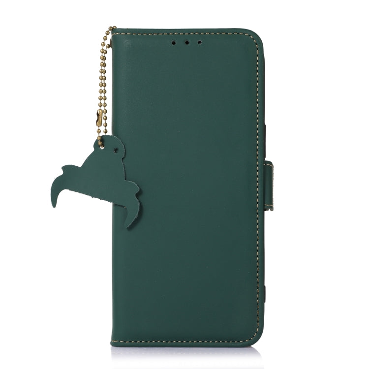 For Google Pixel 7 Pro Genuine Leather Magnetic RFID Leather Phone Case(Green) - Google Cases by PMC TechLife | Online Shopping South Africa | PMC TechLife | Buy Now Pay Later Mobicred