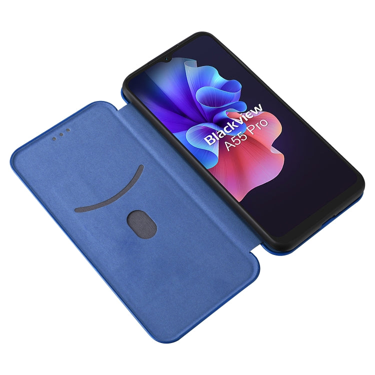 For Blackview A55 Pro Carbon Fiber Texture Horizontal Flip PU Phone Case(Blue) - More Brand by PMC Jewellery | Online Shopping South Africa | PMC Jewellery | Buy Now Pay Later Mobicred