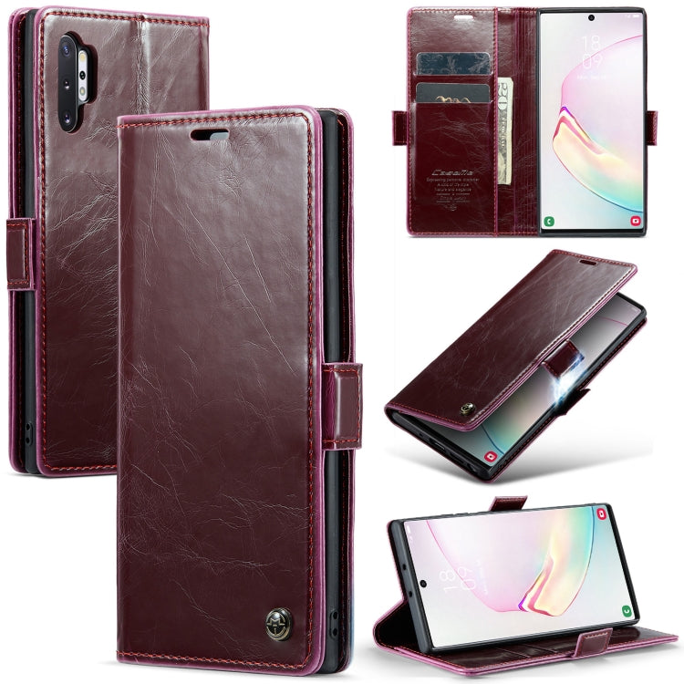 For Samsung Galaxy Note10+ CaseMe 003 Crazy Horse Texture Leather Phone Case(Wine Red) - Galaxy Phone Cases by CaseMe | Online Shopping South Africa | PMC Jewellery | Buy Now Pay Later Mobicred