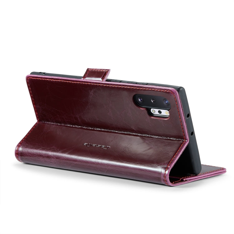 For Samsung Galaxy Note10+ CaseMe 003 Crazy Horse Texture Leather Phone Case(Wine Red) - Galaxy Phone Cases by CaseMe | Online Shopping South Africa | PMC Jewellery | Buy Now Pay Later Mobicred