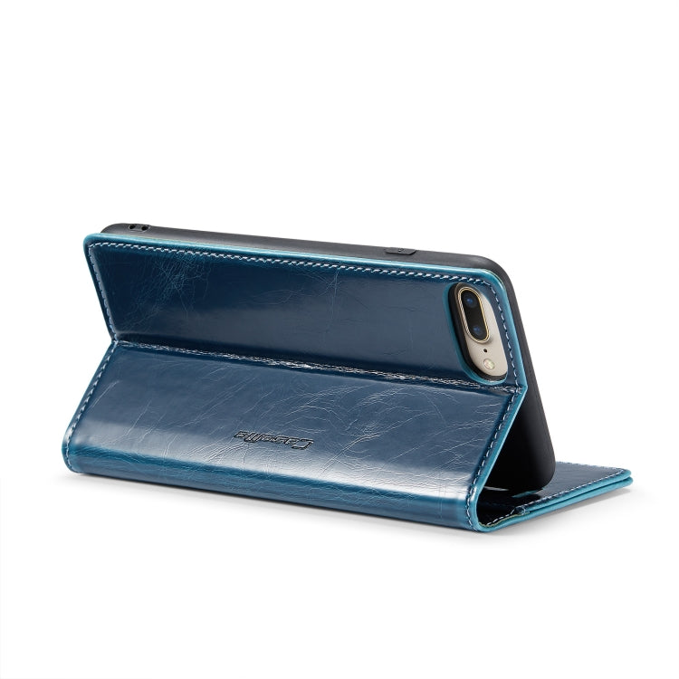 For iPhone 6 Plus/7 Plus/8 Plus CaseMe 003 Crazy Horse Texture Leather Phone Case(Blue) - More iPhone Cases by CaseMe | Online Shopping South Africa | PMC Jewellery | Buy Now Pay Later Mobicred