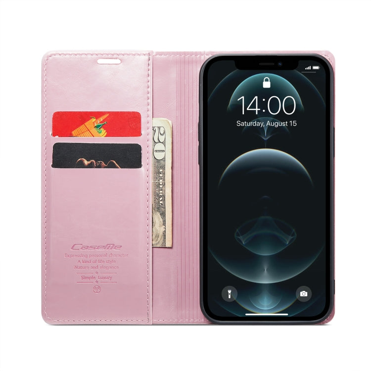 For iPhone 12 CaseMe 003 Crazy Horse Texture Leather Phone Case(Rose Gold) - iPhone 12 / 12 Pro Cases by CaseMe | Online Shopping South Africa | PMC Jewellery | Buy Now Pay Later Mobicred