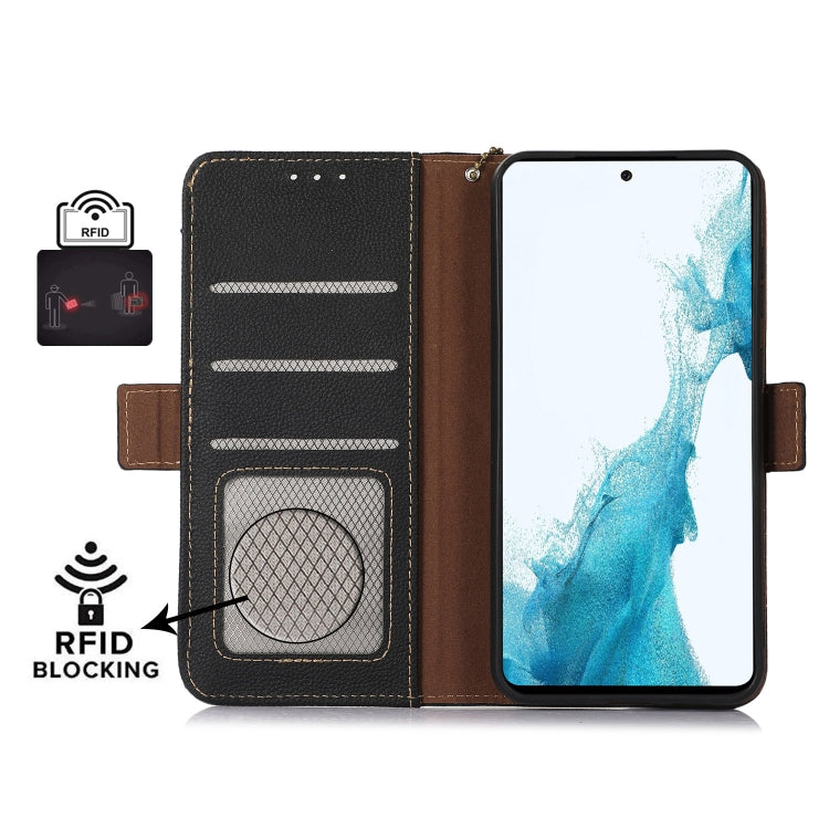 For Nokia X30 5G Side-Magnetic TJ Genuine Leather RFID Phone Case(Black) - Nokia Cases by PMC TechLife | Online Shopping South Africa | PMC TechLife | Buy Now Pay Later Mobicred