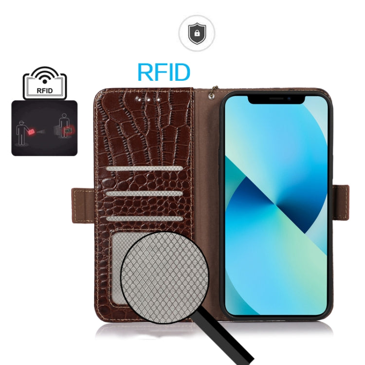 For Nokia X30 5G Crocodile Top Layer Cowhide Leather Phone Case(Brown) - Nokia Cases by PMC TechLife | Online Shopping South Africa | PMC TechLife | Buy Now Pay Later Mobicred
