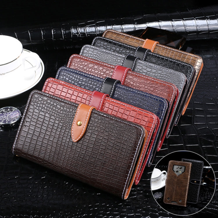 For Blackview BV9800 Pro idewei Crocodile Texture Horizontal Flip Leather Case with Holder & Card Slots & Wallet(Dark Blue) - More Brand by idewei | Online Shopping South Africa | PMC TechLife | Buy Now Pay Later Mobicred