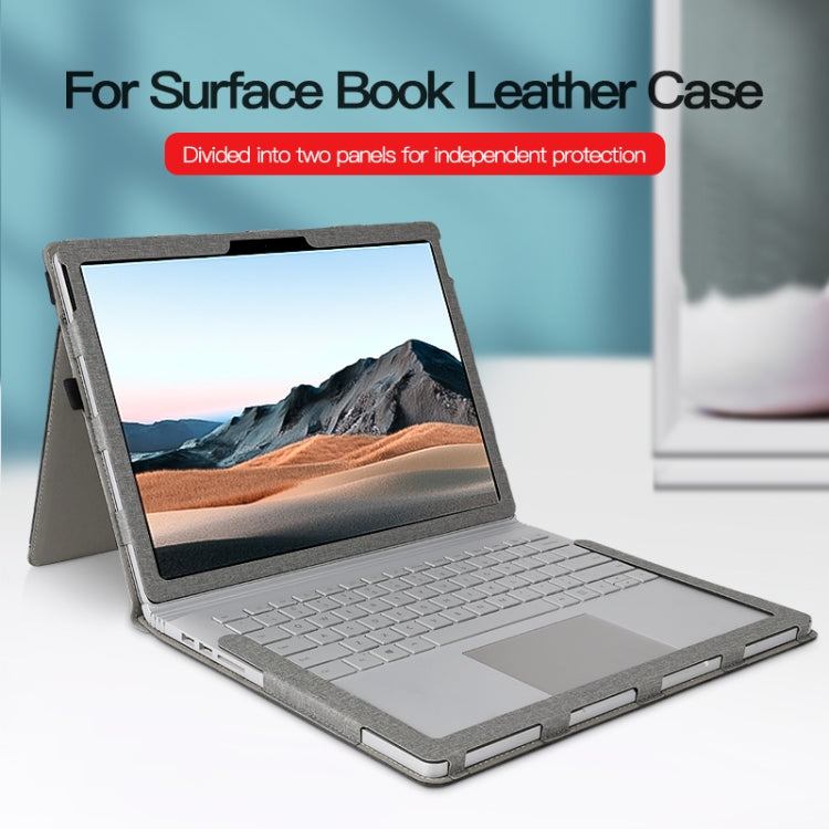 For MicroSoft Surface Book 3 / 2 / 1 13.5 inch Leather Laptop Case(Black Brown) - Others by PMC TechLife | Online Shopping South Africa | PMC TechLife | Buy Now Pay Later Mobicred