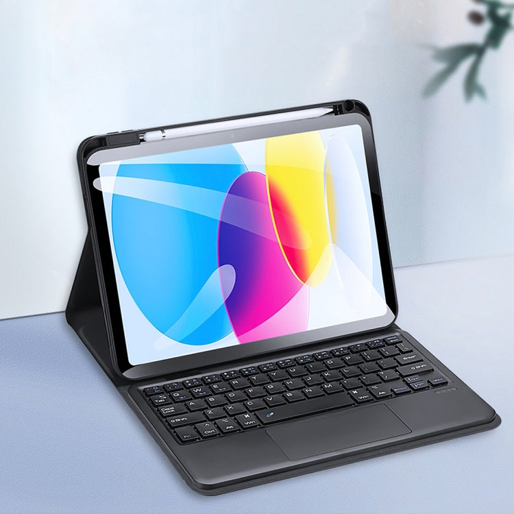 For iPad 10th Gen 10.9 2022 DUX DUCIS TK Series Bluetooth Keyboard Leather Case with Touchpad & Smart Sleep Function(Black) - Universal by DUX DUCIS | Online Shopping South Africa | PMC TechLife | Buy Now Pay Later Mobicred