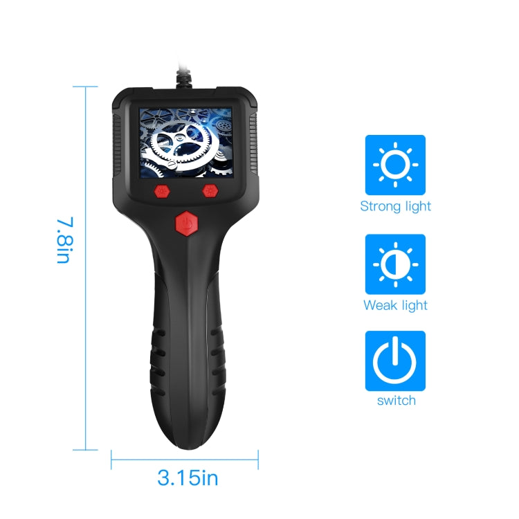 P100 8mm Side 2.4 inch HD Handheld Endoscope Hardlinewith with LCD Screen, Length:10m -  by PMC TechLife | Online Shopping South Africa | PMC TechLife | Buy Now Pay Later Mobicred