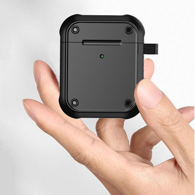 For AirPods 1 / 2 Wing TPU + PC Shockproof Earphone Protective Case(Black Red) - For AirPods 1/2 by PMC Jewellery | Online Shopping South Africa | PMC Jewellery | Buy Now Pay Later Mobicred