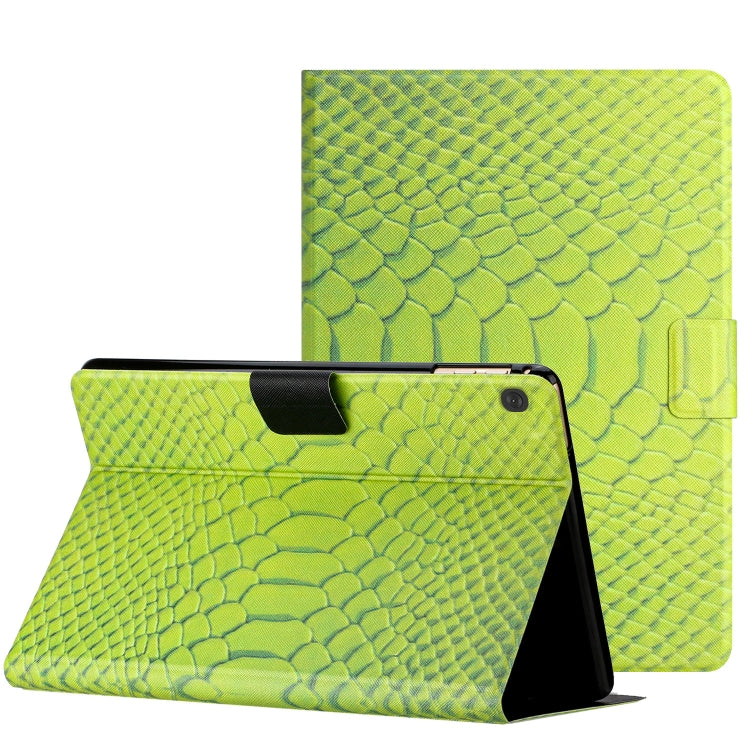 For Lenovo Tab M10 Solid Color Crocodile Texture Leather Smart Tablet Case(Green) - Lenovo by PMC TechLife | Online Shopping South Africa | PMC TechLife | Buy Now Pay Later Mobicred