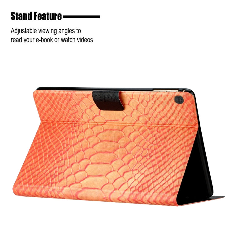 For Lenovo Tab M10 Solid Color Crocodile Texture Leather Smart Tablet Case(Orange) - Lenovo by PMC TechLife | Online Shopping South Africa | PMC TechLife | Buy Now Pay Later Mobicred