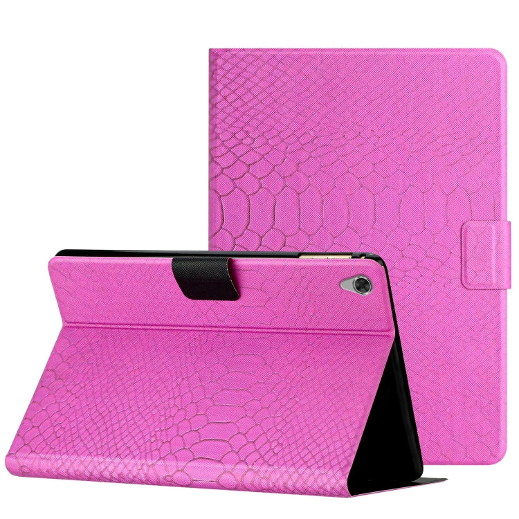 For Lenovo Tab M10 HD 2nd Gen Solid Color Crocodile Texture Leather Smart Tablet Case(Rose Red) - Lenovo by PMC TechLife | Online Shopping South Africa | PMC TechLife | Buy Now Pay Later Mobicred