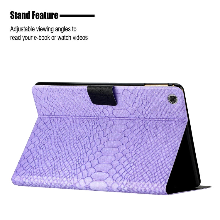 For Lenovo Tab M10 Plus 10.6 3rd Gen 2022 Solid Color Crocodile Texture Leather Smart Tablet Case(Purple) - Lenovo by PMC TechLife | Online Shopping South Africa | PMC TechLife | Buy Now Pay Later Mobicred