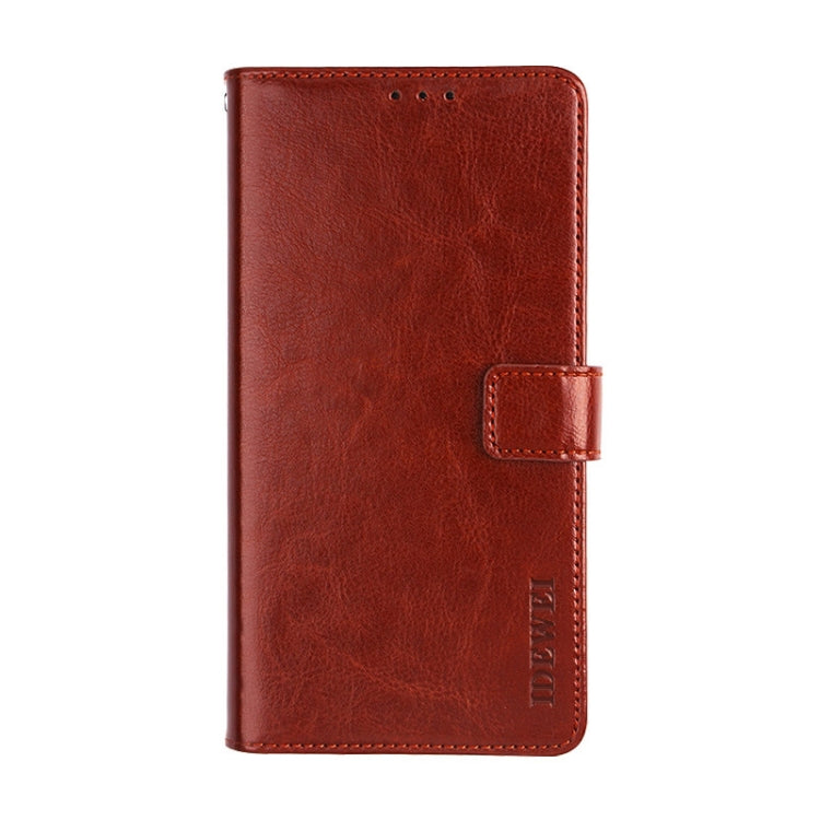 For Oukitel C19 Pro idewei Crazy Horse Texture Leather Phone Case(Brown) - More Brand by idewei | Online Shopping South Africa | PMC Jewellery | Buy Now Pay Later Mobicred