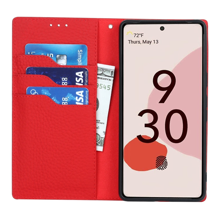 For Google Pixel 7 5G Litchi Texture Genuine Leather Phone Case(Red) - Google Cases by PMC TechLife | Online Shopping South Africa | PMC TechLife | Buy Now Pay Later Mobicred