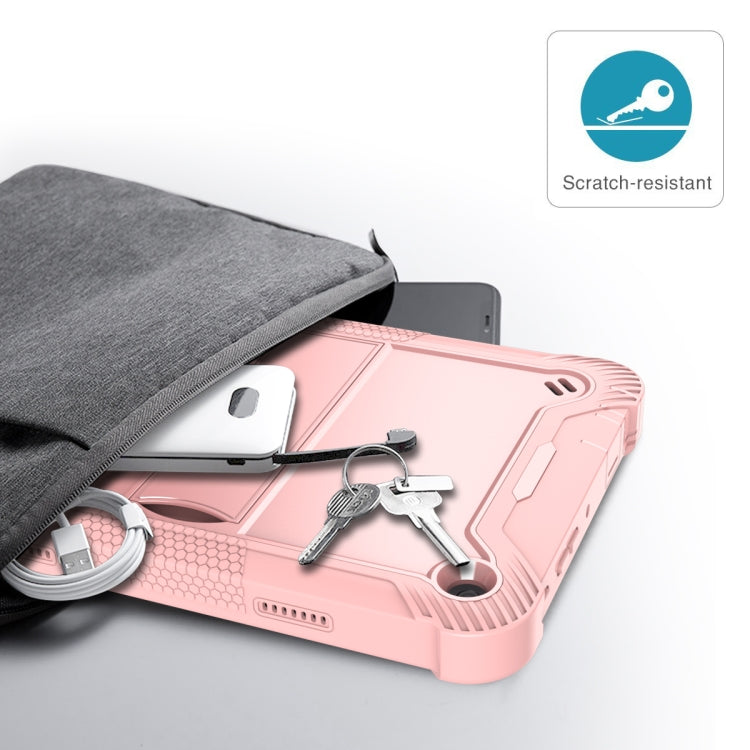Silicone + PC Holder Shockproof Tablet Case For Amazon Kindle Fire HD 8 2022 / 2020 / HD 8 Plus 2020(Rose Gold) - Amazon by PMC TechLife | Online Shopping South Africa | PMC TechLife | Buy Now Pay Later Mobicred