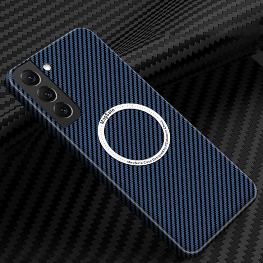 For Samsung Galaxy S23 5G Carbon Fiber Texture MagSafe Magnetic Phone Case(Blue) - Galaxy S23 5G Cases by PMC Jewellery | Online Shopping South Africa | PMC Jewellery