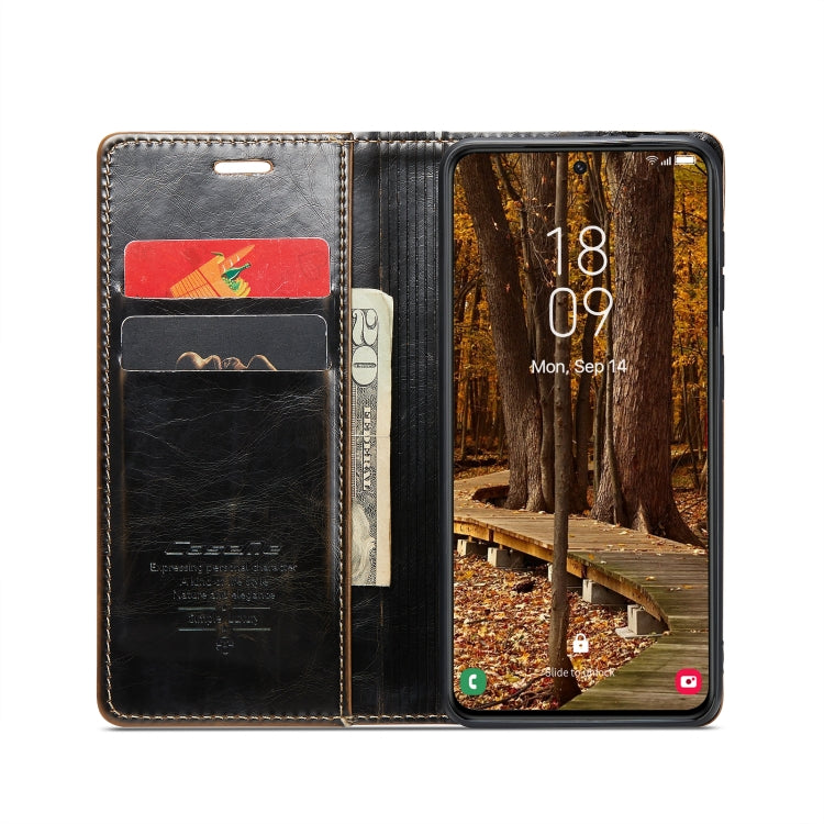 For Samsung Galaxy S23+ 5G CaseMe 003 Crazy Horse Texture Leather Phone Case(Coffee) - Galaxy S23+ 5G Cases by CaseMe | Online Shopping South Africa | PMC Jewellery | Buy Now Pay Later Mobicred