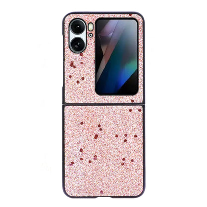 For OPPO Find N2 Flip Glitter Powder PU Phone Case(Pink) - Find N2 Flip Cases by PMC Jewellery | Online Shopping South Africa | PMC Jewellery