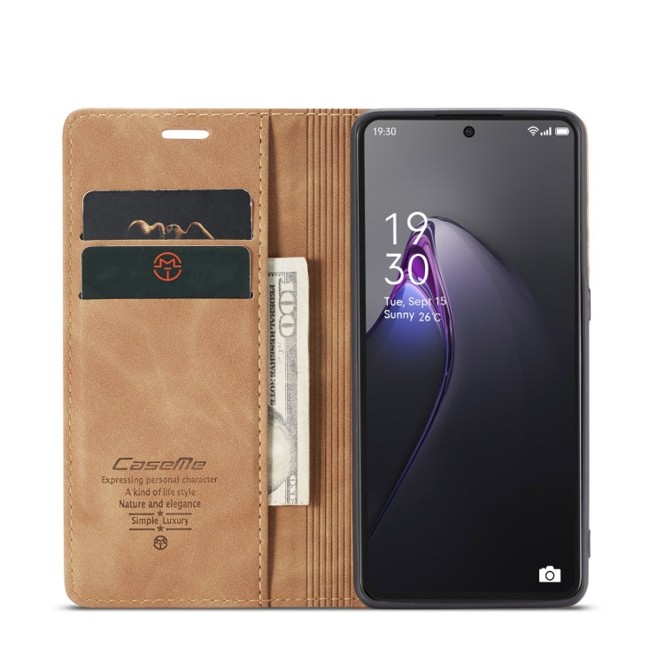 For OPPO Reno8 Pro 5G Global CaseMe 013 Multifunctional Horizontal Flip Leather Phone Case(Brown) - OPPO Cases by CaseMe | Online Shopping South Africa | PMC Jewellery | Buy Now Pay Later Mobicred