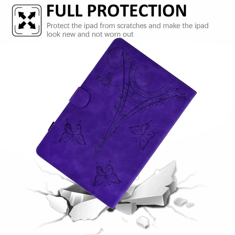 For Amazon Kindle Fire HD10 2021 Tower Embossed Leather Smart Tablet Case(Purple) - Amazon by PMC TechLife | Online Shopping South Africa | PMC TechLife | Buy Now Pay Later Mobicred
