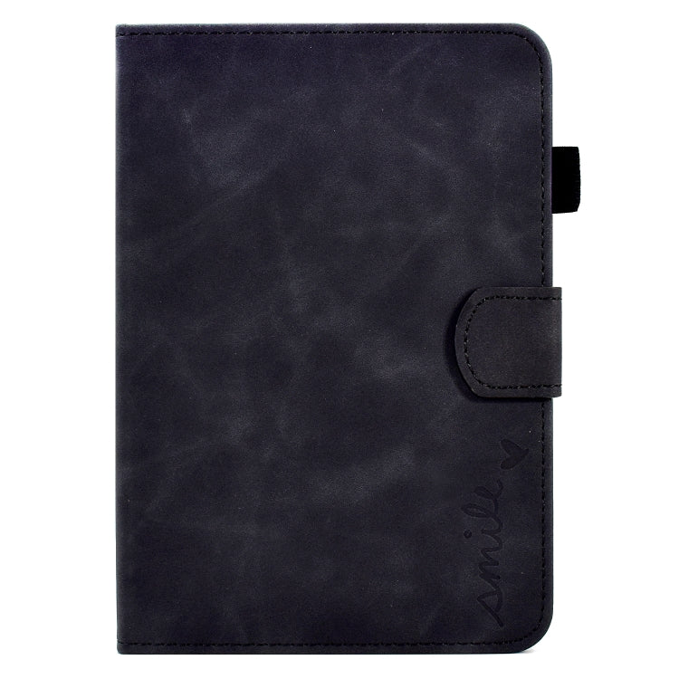 For Amazon Kindle Youth Version 2022 Embossed Smile Flip Tablet Leather Smart Case(Black) - Amazon by PMC TechLife | Online Shopping South Africa | PMC TechLife | Buy Now Pay Later Mobicred
