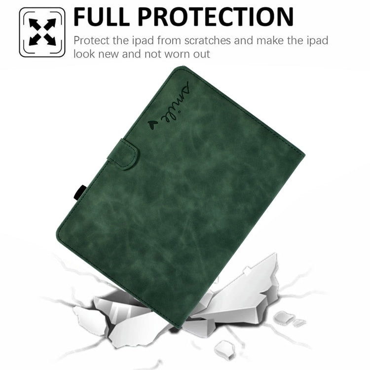 For Amazon Kindle Youth Version 2022 Embossed Smile Flip Tablet Leather Smart Case(Green) - Amazon by PMC TechLife | Online Shopping South Africa | PMC TechLife | Buy Now Pay Later Mobicred