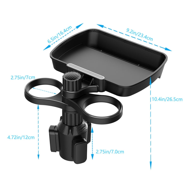 B09 Car Drink Water Cup Holder 360 Degree Rotating Dinner Plate(Black) - Car Drink Holders by PMC TechLife | Online Shopping South Africa | PMC TechLife | Buy Now Pay Later Mobicred