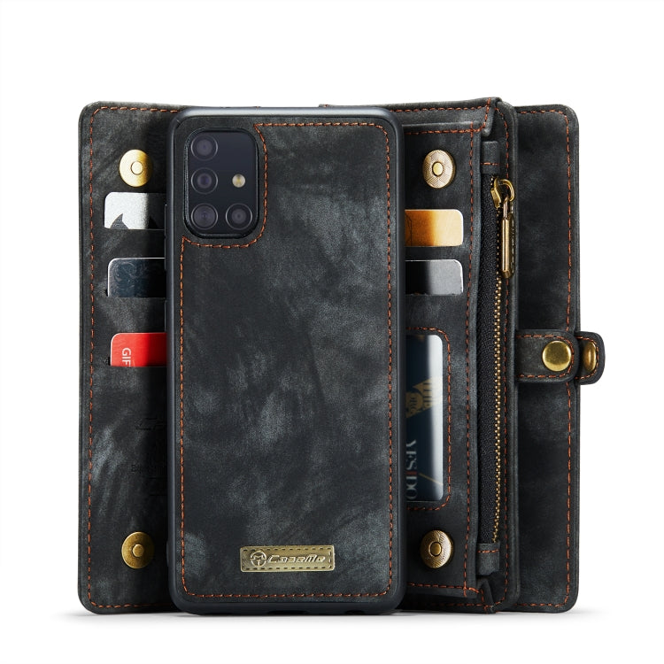 For Galaxy A71 4G CaseMe-008 Detachable Multifunctional Horizontal Flip Leather Case with Card Slot & Holder & Zipper Wallet & Photo Frame(Black) - Galaxy Phone Cases by CaseMe | Online Shopping South Africa | PMC Jewellery | Buy Now Pay Later Mobicred