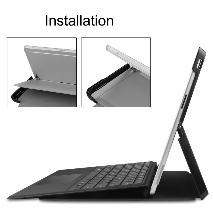 For Microsoft Surface Pro 9 Custer Painted 3-Fold Holder Leather Tablet Case(Big Eye Me) - Microsoft by PMC TechLife | Online Shopping South Africa | PMC TechLife | Buy Now Pay Later Mobicred