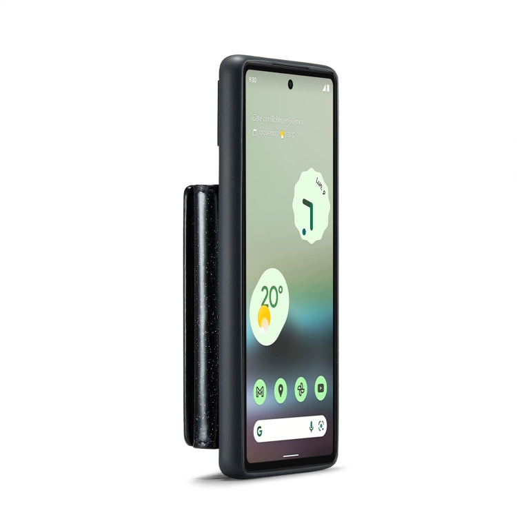 For Google Pixel 6a DG.MING M3 Series Glitter Powder Card Bag Leather Case(Black) - Google Cases by DG.MING | Online Shopping South Africa | PMC TechLife | Buy Now Pay Later Mobicred