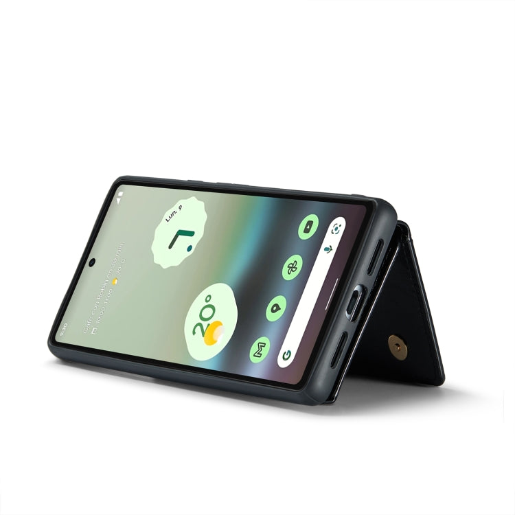 For Google Pixel 6a DG.MING M3 Series Glitter Powder Card Bag Leather Case(Black) - Google Cases by DG.MING | Online Shopping South Africa | PMC TechLife | Buy Now Pay Later Mobicred