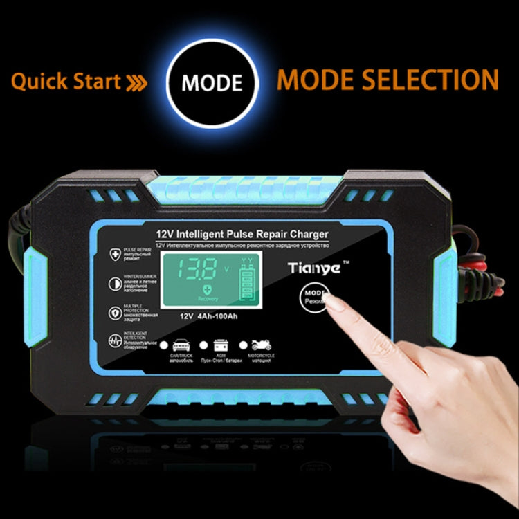 Motorcycle / Car Battery Smart Charger with LCD Creen, Plug Type:AU Plug(Blue) - Battery Charger by PMC TechLife | Online Shopping South Africa | PMC TechLife | Buy Now Pay Later Mobicred
