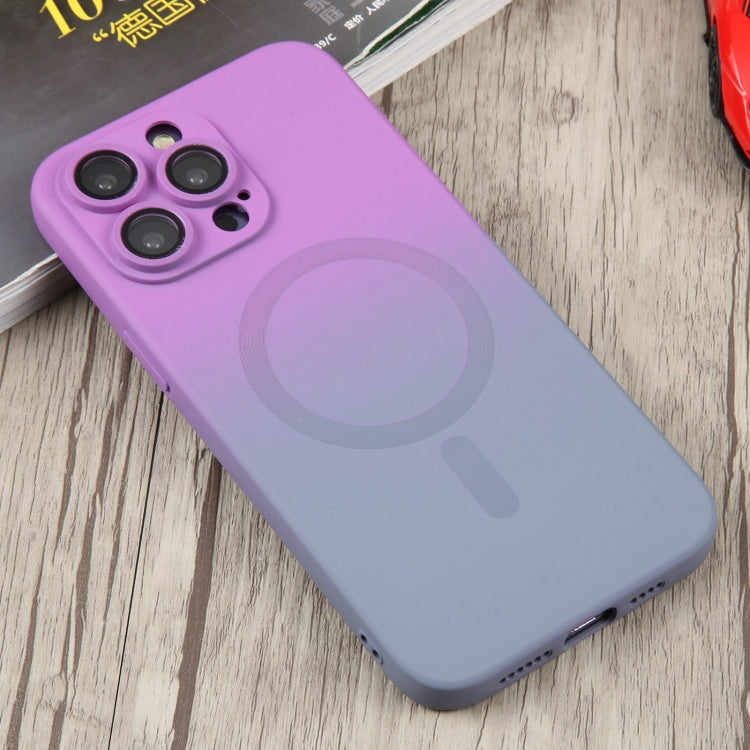 For iPhone 11 Liquid TPU Silicone Gradient MagSafe Phone Case(Purple) - iPhone 11 Cases by PMC TechLife | Online Shopping South Africa | PMC TechLife