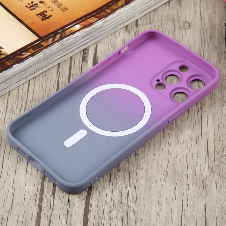 For iPhone 11 Liquid TPU Silicone Gradient MagSafe Phone Case(Purple) - iPhone 11 Cases by PMC TechLife | Online Shopping South Africa | PMC TechLife