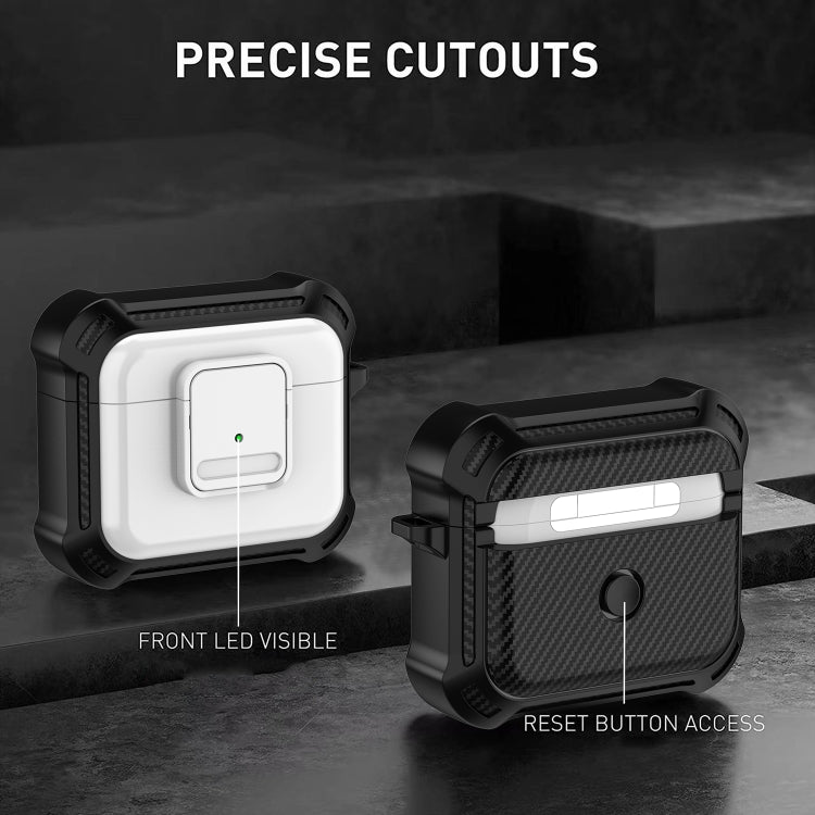 For AirPods 3 TPU + PC Shockproof Earphone Protective Case with Switch(Red) - For AirPods 3 by PMC Jewellery | Online Shopping South Africa | PMC Jewellery | Buy Now Pay Later Mobicred