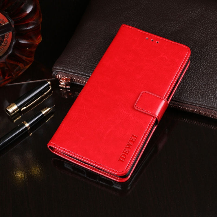 For Doogee X55 idewei  Crazy Horse Texture Horizontal Flip Leather Case with Holder & Card Slots & Wallet(Red) - More Brand by idewei | Online Shopping South Africa | PMC TechLife | Buy Now Pay Later Mobicred