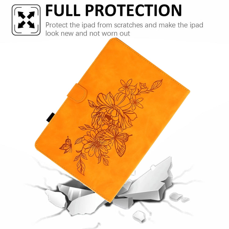 For 7 inch Tablets Peony Butterfly Embossed Leather Tablet Case(Khaki) - free shipping - PMC TechLife - Order now!