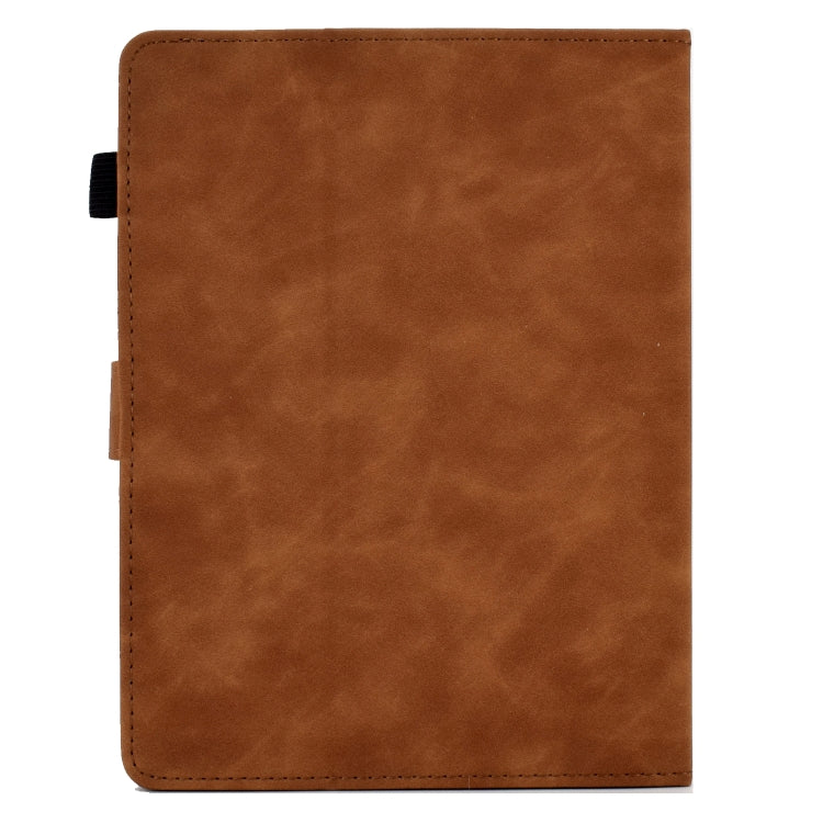 For 8 inch Tablets Peony Butterfly Embossed Leather Tablet Case(Brown) - 8 inch by PMC TechLife | Online Shopping South Africa | PMC TechLife | Buy Now Pay Later Mobicred