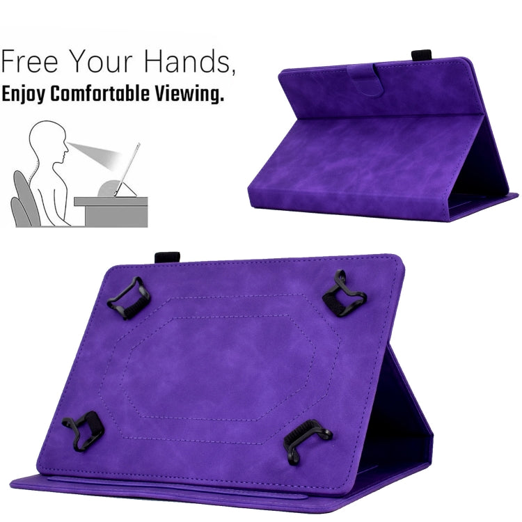 For 10 inch Tablets Peony Butterfly Embossed Leather Tablet Case(Purple) - 10 - 11 inch by PMC TechLife | Online Shopping South Africa | PMC TechLife | Buy Now Pay Later Mobicred