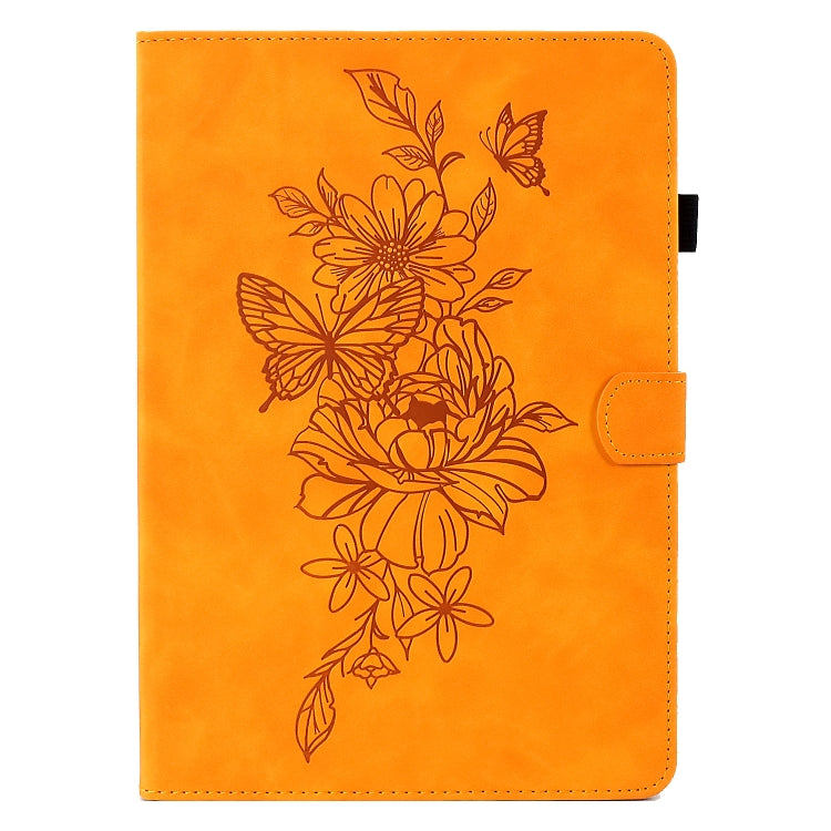 For Amazon Kindle 11th 2022 Peony Butterfly Embossed Leather Smart Tablet Case(Khaki) - Amazon by PMC TechLife | Online Shopping South Africa | PMC TechLife | Buy Now Pay Later Mobicred