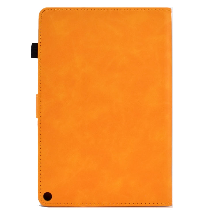 For Amazon Kindle Fire HD10 2021 Peony Butterfly Embossed Leather Smart Tablet Case(Khaki) - Amazon by PMC TechLife | Online Shopping South Africa | PMC TechLife | Buy Now Pay Later Mobicred