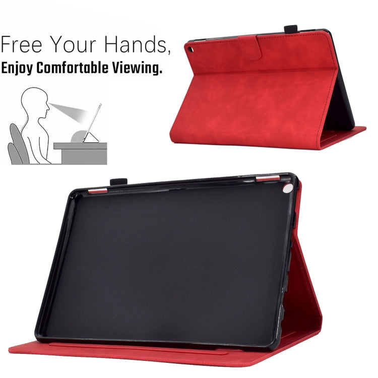 For Amazon Kindle Fire HD8 2022 Peony Butterfly Embossed Leather Smart Tablet Case(Red) - Amazon by PMC TechLife | Online Shopping South Africa | PMC TechLife | Buy Now Pay Later Mobicred
