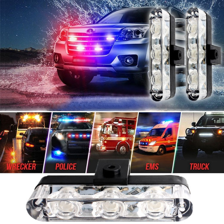 4 in 1 Car 12LEDs Grille Flash Lights Warning Lights with Wireless Remote Control, Color:Red Blue - Warning Lights by PMC TechLife | Online Shopping South Africa | PMC TechLife | Buy Now Pay Later Mobicred