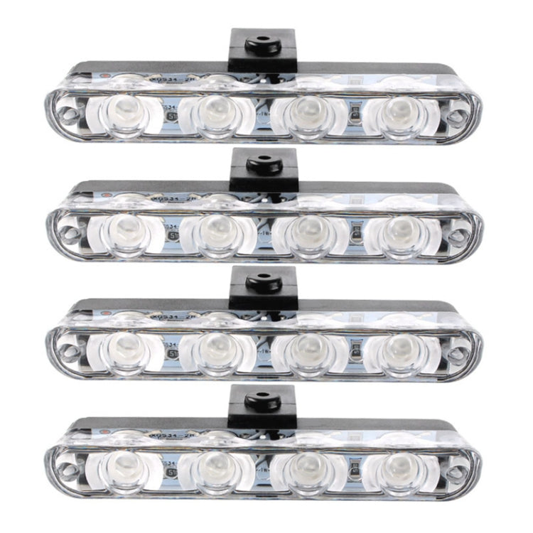 4 in 1 Car 16LEDs Grille Flash Lights Warning Lights with Wireless Remote Control(White Red) - Warning Lights by PMC TechLife | Online Shopping South Africa | PMC TechLife | Buy Now Pay Later Mobicred