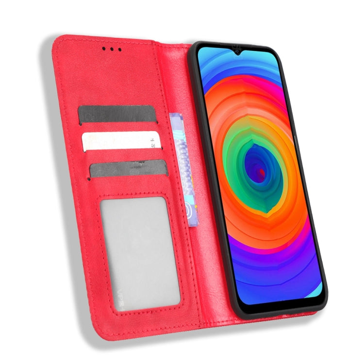 For Ulefone Note 14 Magnetic Buckle Retro Texture Leather Phone Case(Red) - Ulefone Cases by PMC Jewellery | Online Shopping South Africa | PMC Jewellery | Buy Now Pay Later Mobicred