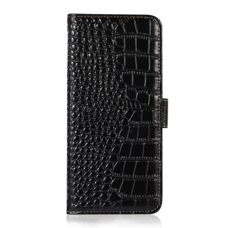 For Honor X8a 4G Crocodile Top Layer Cowhide Leather Phone Case(Black) - Honor Cases by PMC TechLife | Online Shopping South Africa | PMC TechLife | Buy Now Pay Later Mobicred