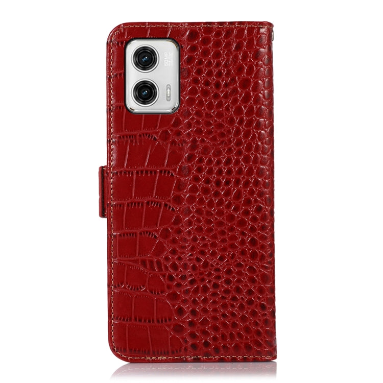 For Motorola Moto G73 5G Crocodile Top Layer Cowhide Leather Phone Case(Red) - Motorola Cases by PMC TechLife | Online Shopping South Africa | PMC TechLife | Buy Now Pay Later Mobicred