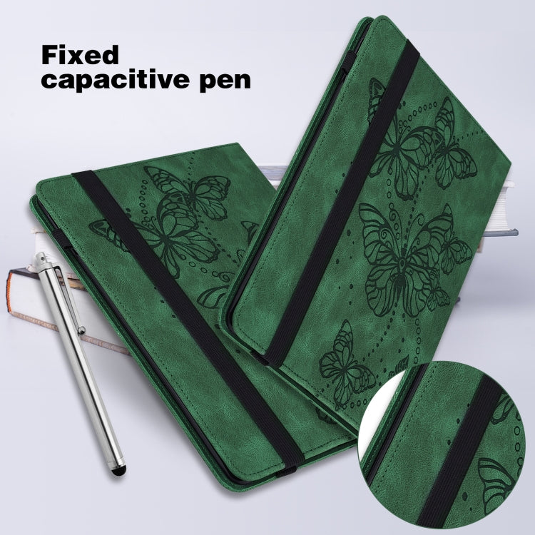 For Lenovo Tab M8 4th Gen Embossed Butterfly Pattern Leather Tablet Case(Green) - Lenovo by PMC TechLife | Online Shopping South Africa | PMC TechLife | Buy Now Pay Later Mobicred